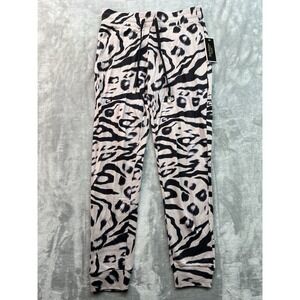 Juicy Couture Womens Sz Small Relaxed Lounge Pants Pink Leopard Black Label NWT